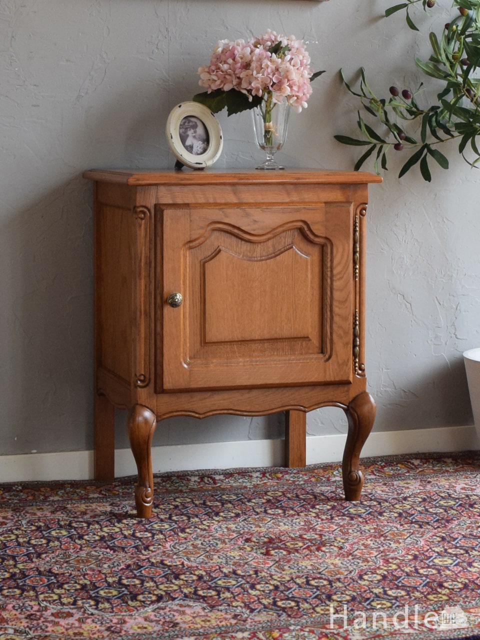 アンティークの英国家具、大理石天板のナイトテーブル(z-001-f