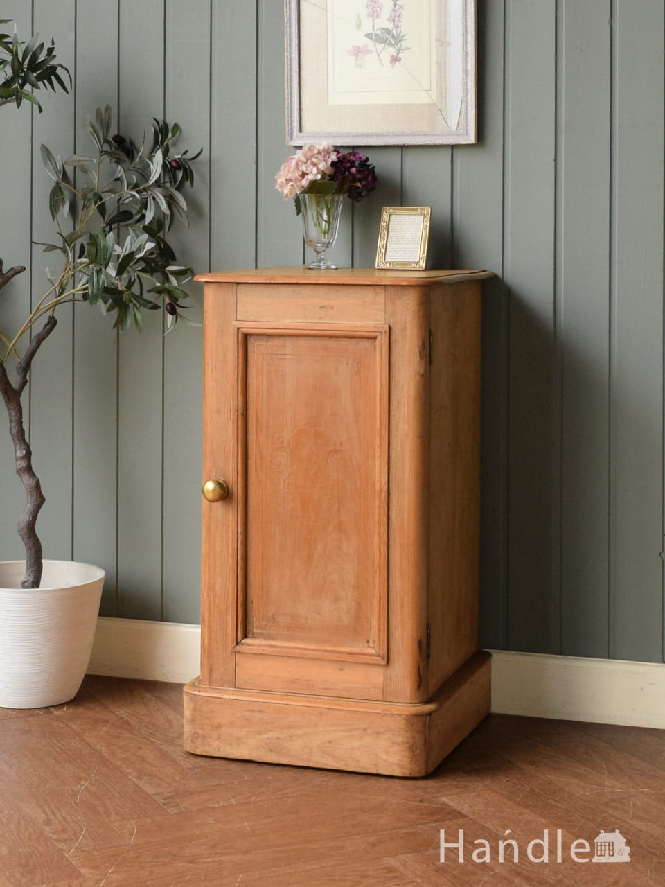 アンティークの英国家具、大理石天板のナイトテーブル(z-001-f