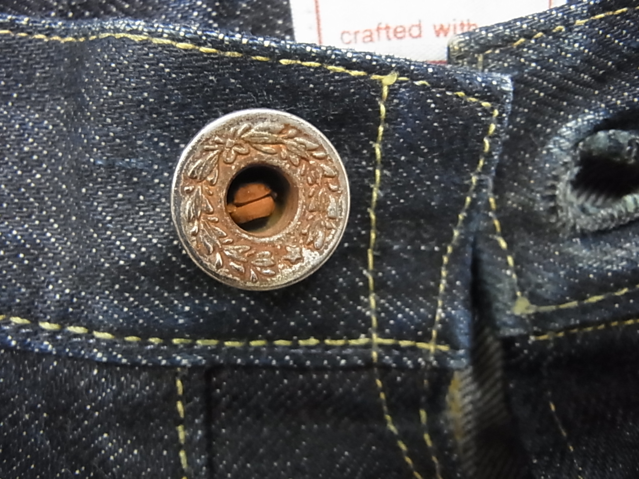 大戦モデルのレプリカ ジーンズ＆Gジャン 鉄製月桂樹、ドーナツボタン