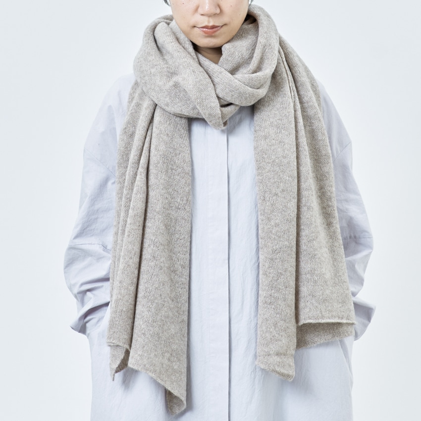 WOOL STUDIO カシミヤ100％の大判ストール ベージュ: TORIYOSE