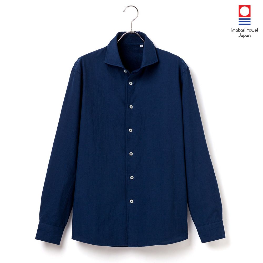 今治プレミアムパイル×徳島本藍】藍染メンズ カジュアルシャツ 長袖