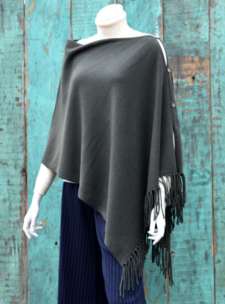 エンカラージ カシミヤ100％ニット 大判ストール ポンチョ マフラー