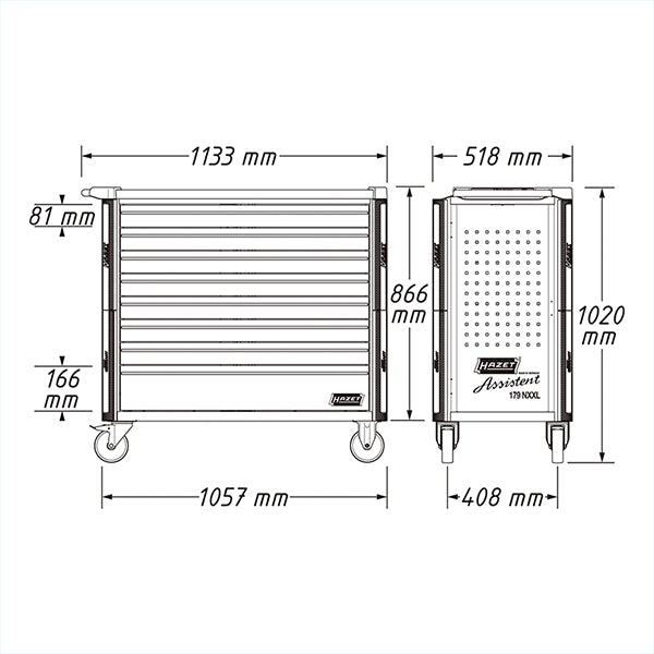179NXXL-7 ツールトロリー 7段 スペシャルワイドタイプ – HAZET JAPAN