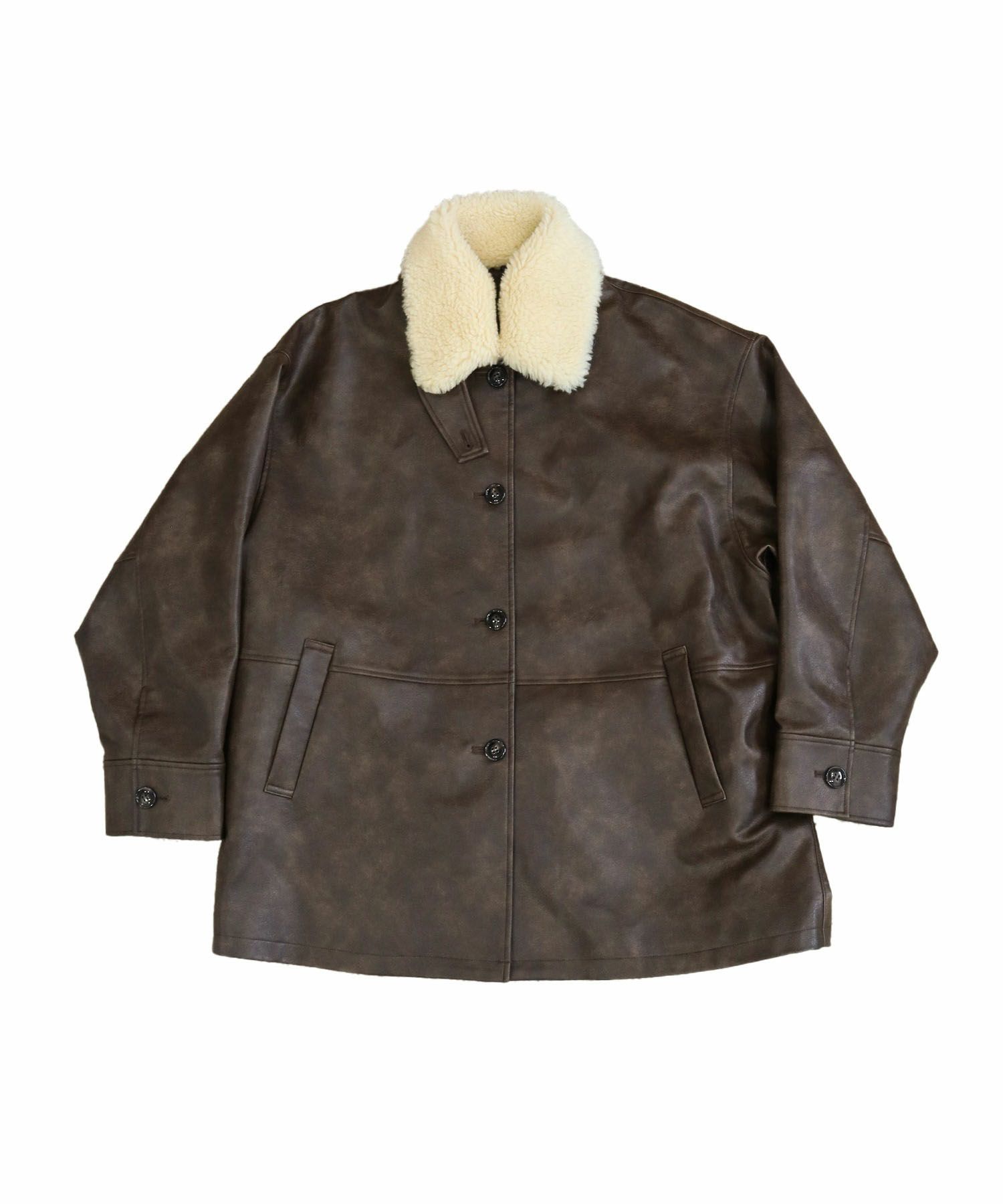 Hideka Original】3Way Vintage Fake Leather Jacket | HEILIS