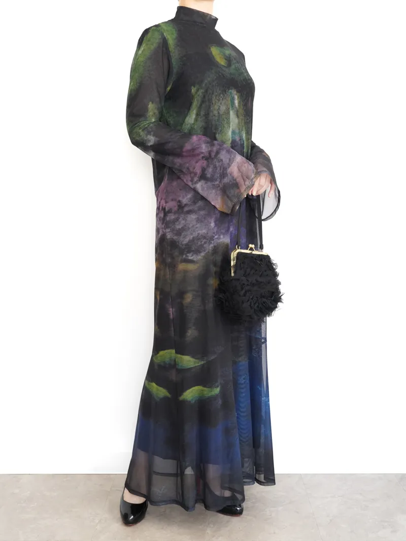 Ameri VINTAGE（アメリ ヴィンテージ）NUANCE ART LAYER SHEER DRESS