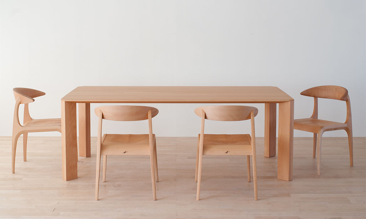 飛騨産業 キツツキ nae シリーズ ビーチ材 ダイニングチェア ZR24252