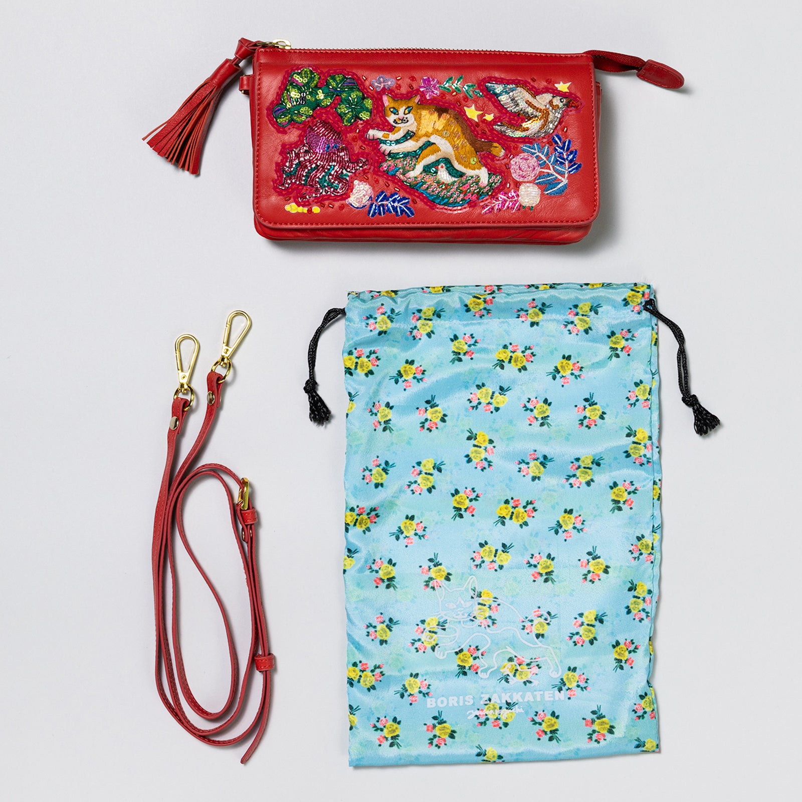 お財布バッグ 草原を逃げるボリス（RD) – ボリス雑貨店