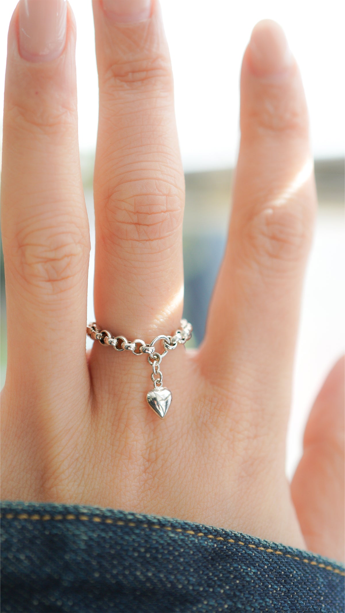 オンライン限定〕シルバーハートチェーンリング wr-4-25 通販