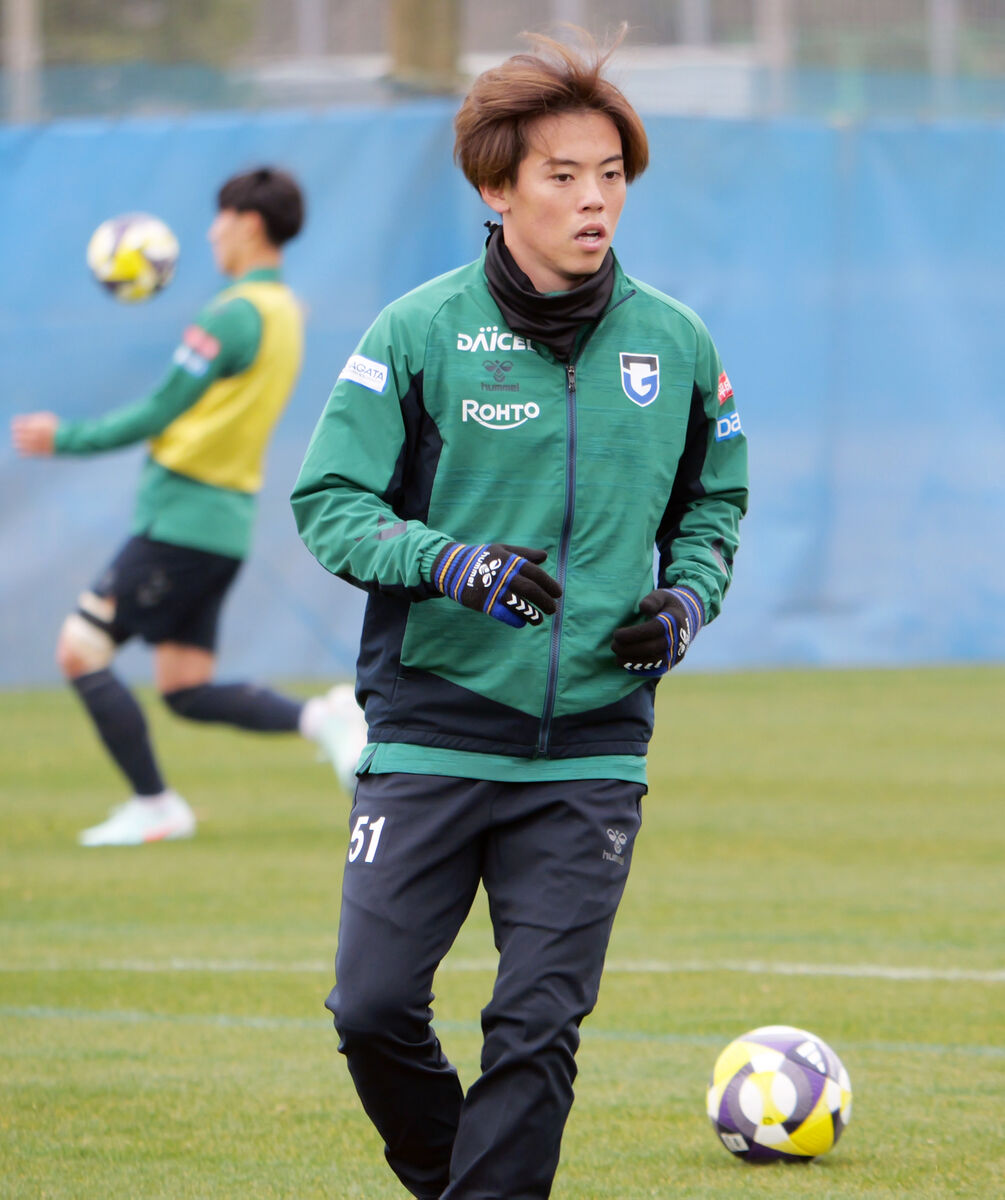 G大阪、新加入の満田誠が全体練習に合流 背番号51は憧れの存在への