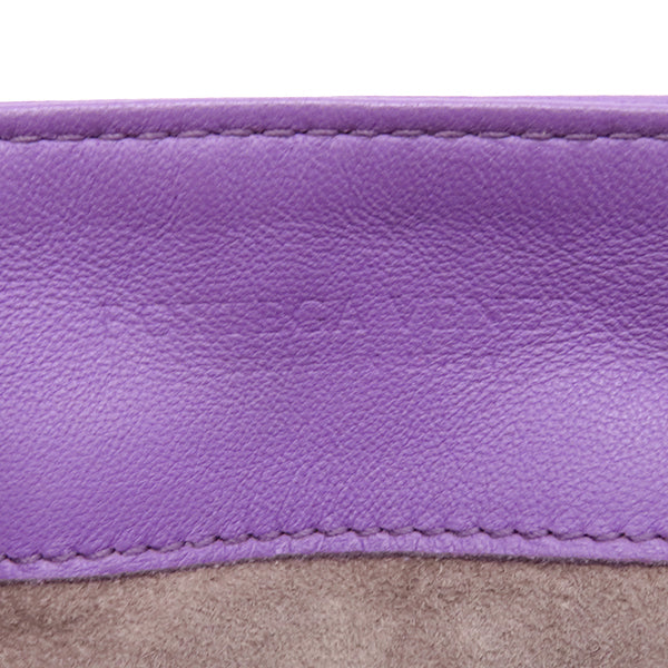 ボッテガヴェネタ BOTTEGA VENETA イントレチャート パープル レザー