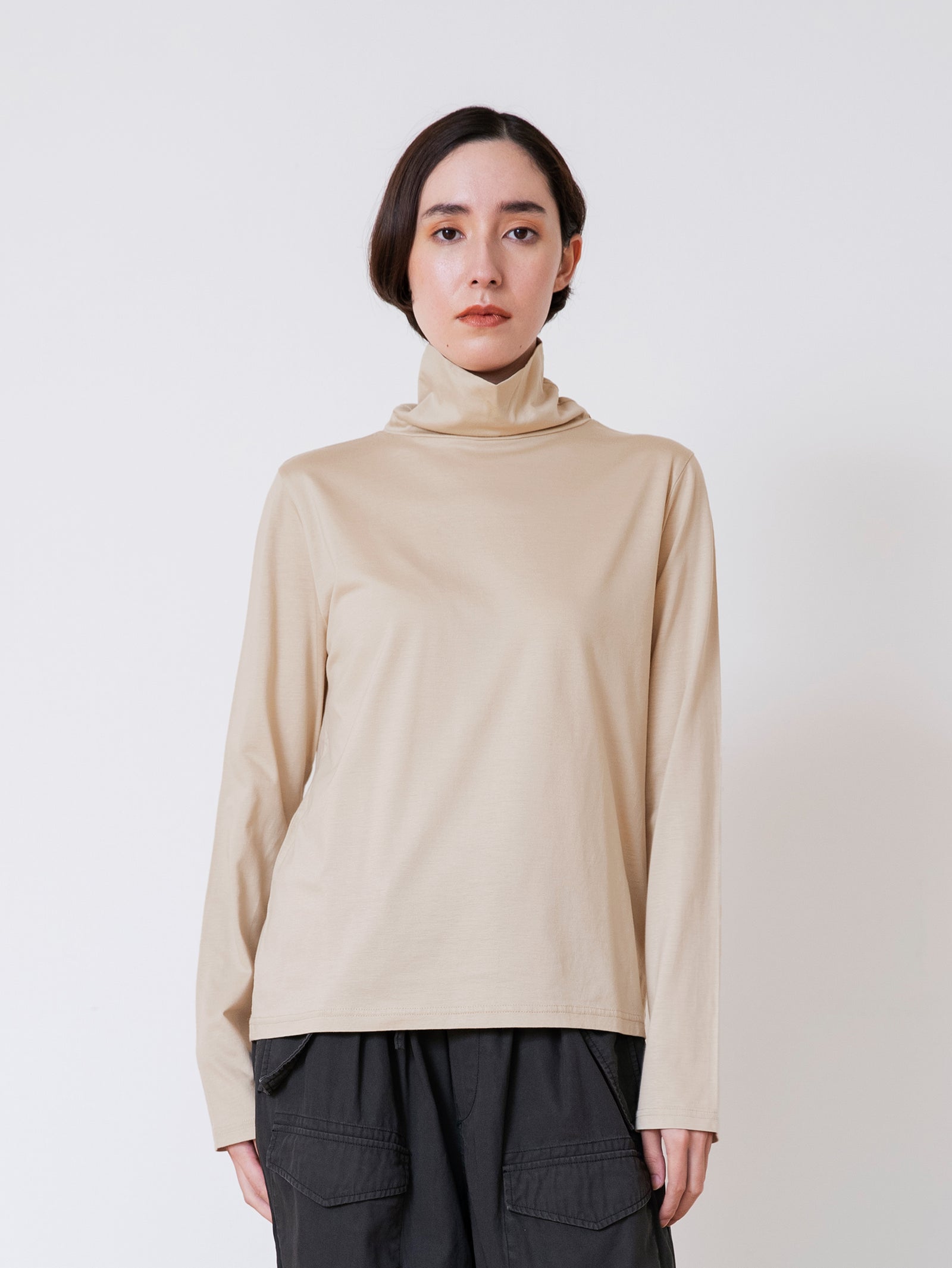 MARK & LONA ブラウン タートルネック シャツ 48 サイズ：48 MARK&LONA