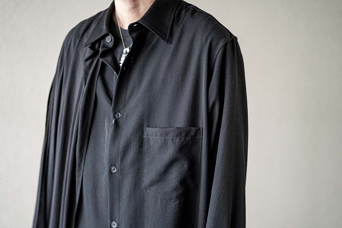 YOHJI YAMAMOTO Asymmetry Drape Shirt A | HUES 福岡セレクトショップ
