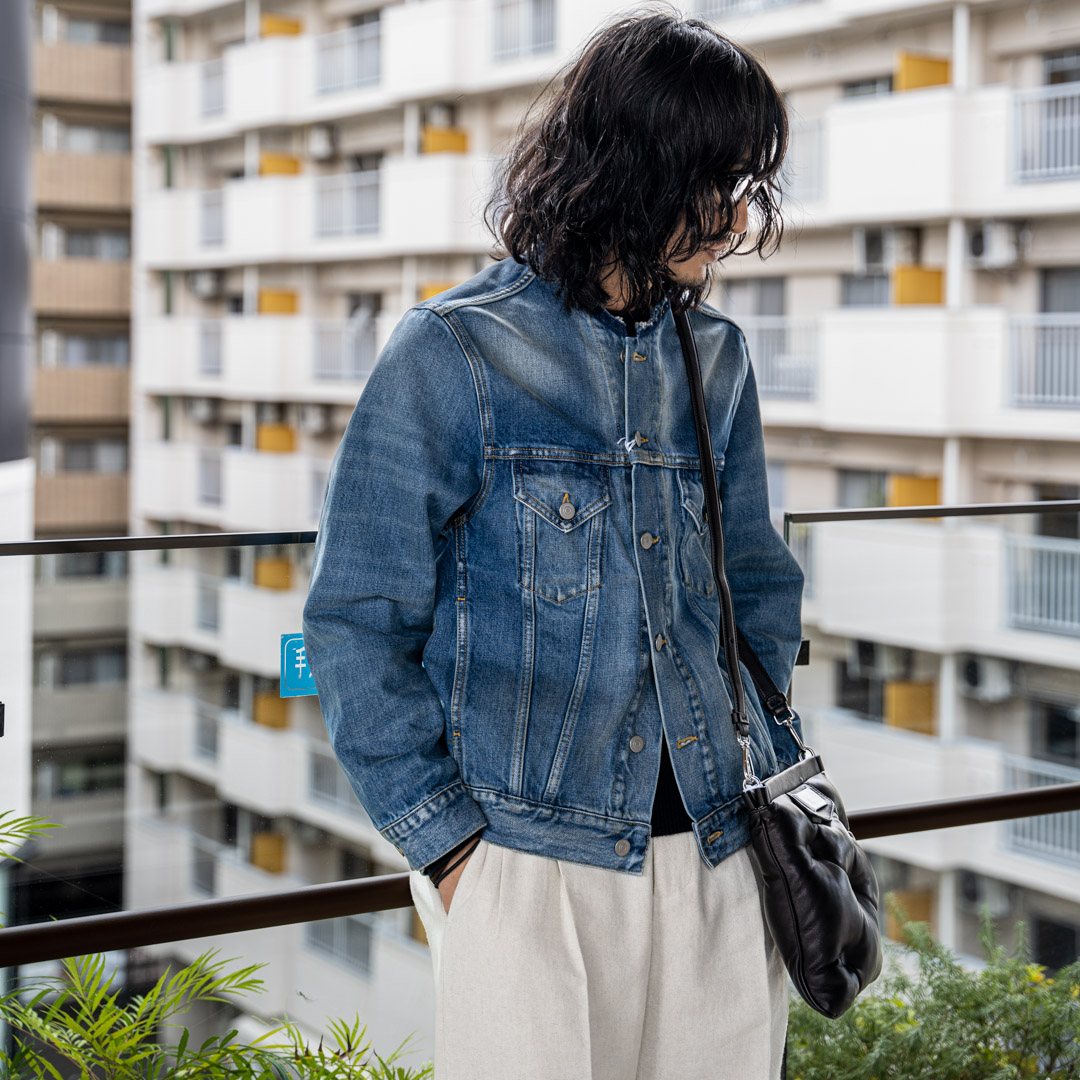 メゾンマルジェラのノーカラーデニムジャケット | HUES 福岡セレクト