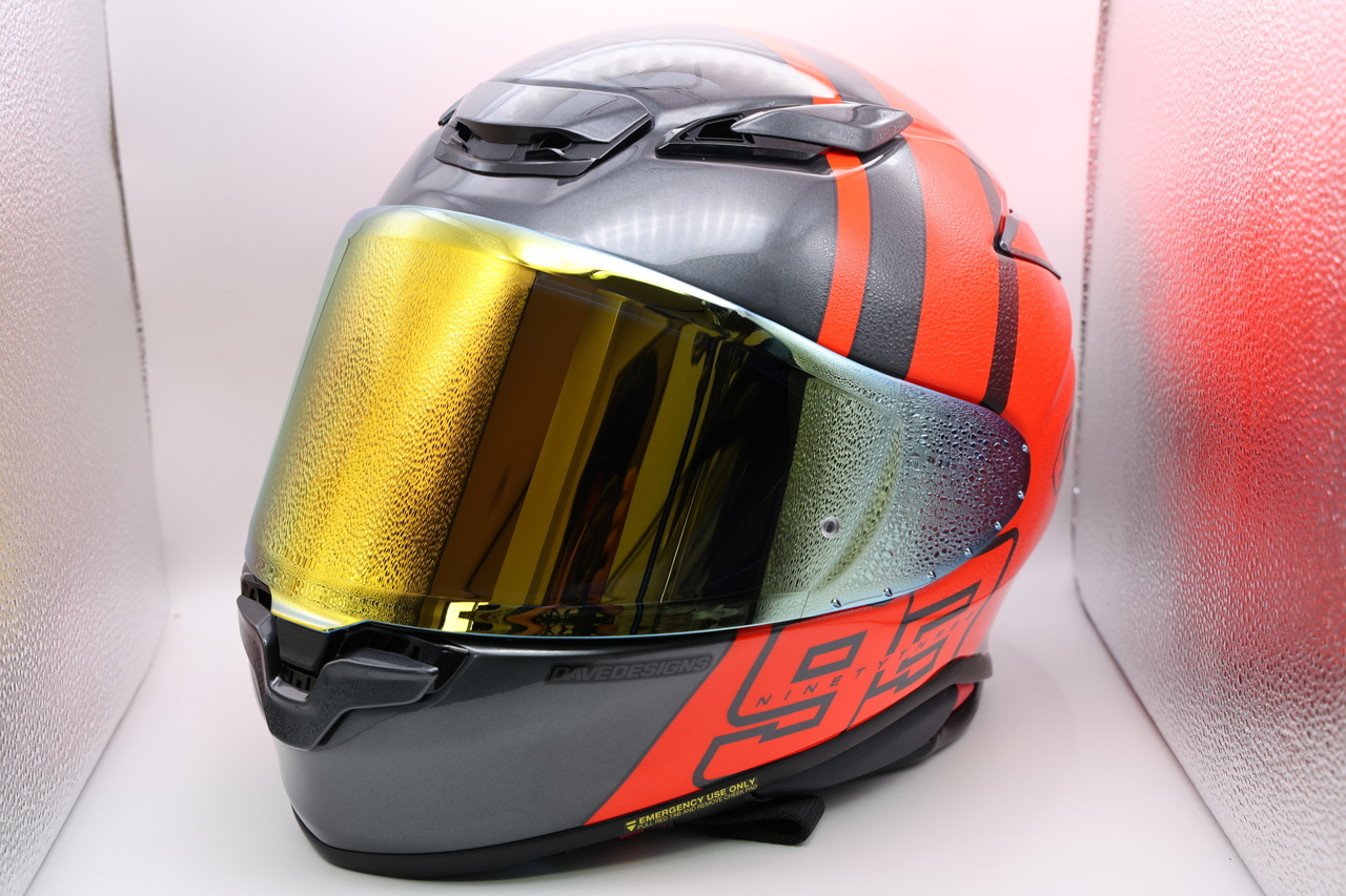 SHOEI CWR-F2ミラーシールドの見え方【ファイアーオレンジ】 | Jacking