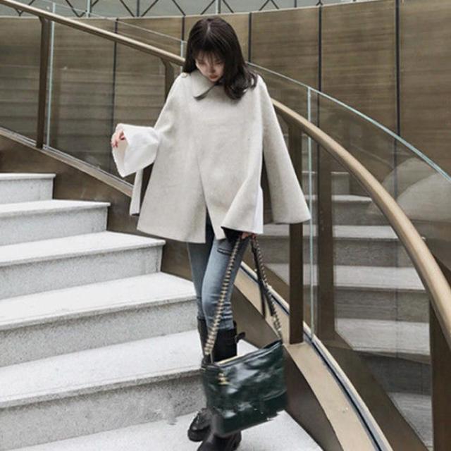 ケープコート マント アウター ウールライク 羽織 ポンチョ レディース