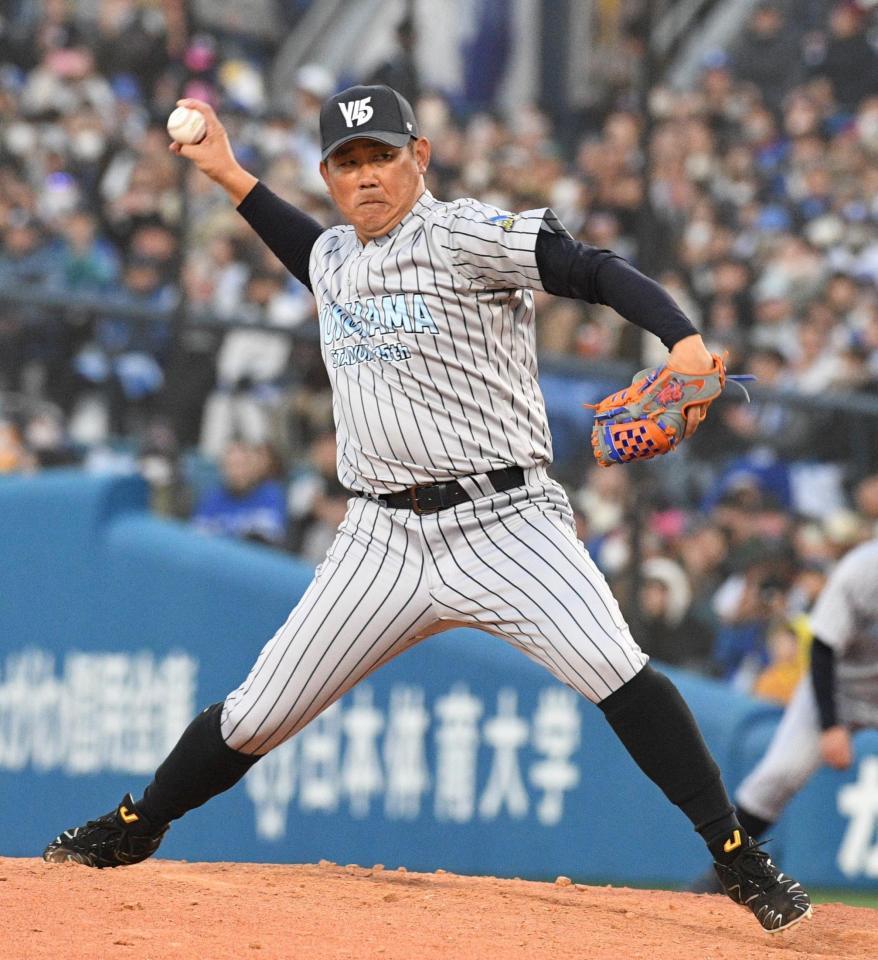 ハマスタ凱旋の松坂大輔氏 最速118キロに「ボールが弱かった」と