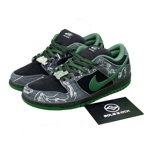 THERE Skateboards x Nike Dunk SB Low Black Gorge Green HF7743-001