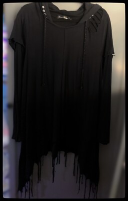 RARE Sex pot Revenge Visual Kei Japan Hooded Long Sleeve Shirt Sz