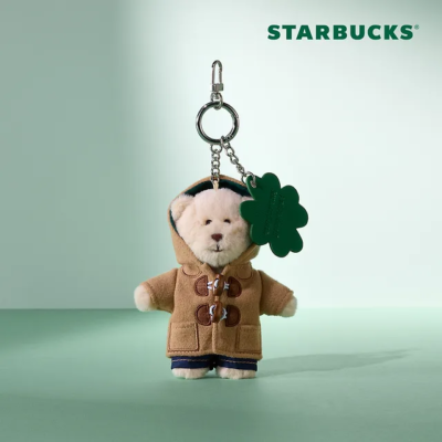 STARBUCKS Korea 2024 Lucky Bearista Bear Plush Keychain Lucky Four