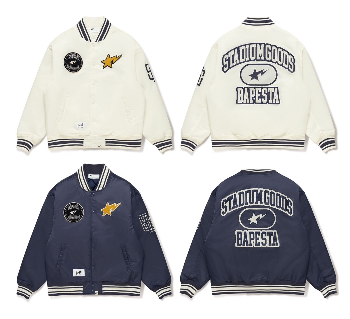 A BATHING APE Men's BAPE X STADIUM GOODS VARSITY JACKET 1J23141901