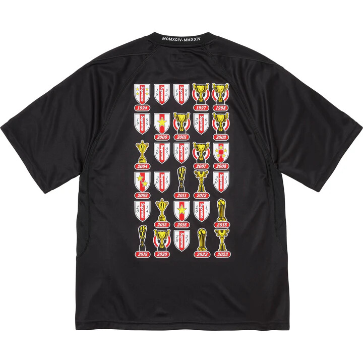 Supreme Jacquard Soccer Jersey Black Orange Blue 3colors | eBay