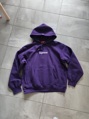 Supreme Made in Canada Box Logo FW23 Dark Purple Hoodie sweatshirt
