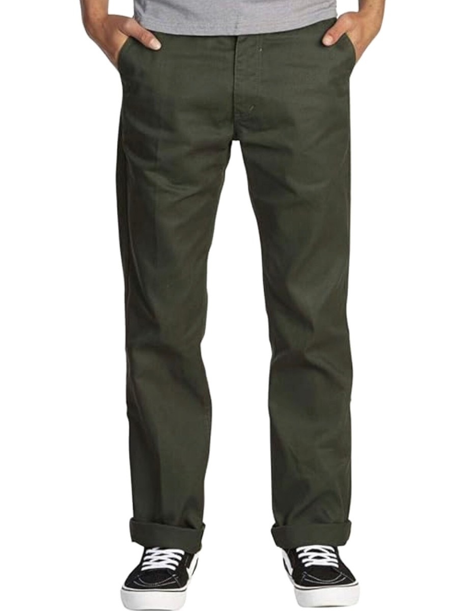 BRIXTON Fleet Relaxed Chino Pants - 31 x32- NEW-Olive Green surf