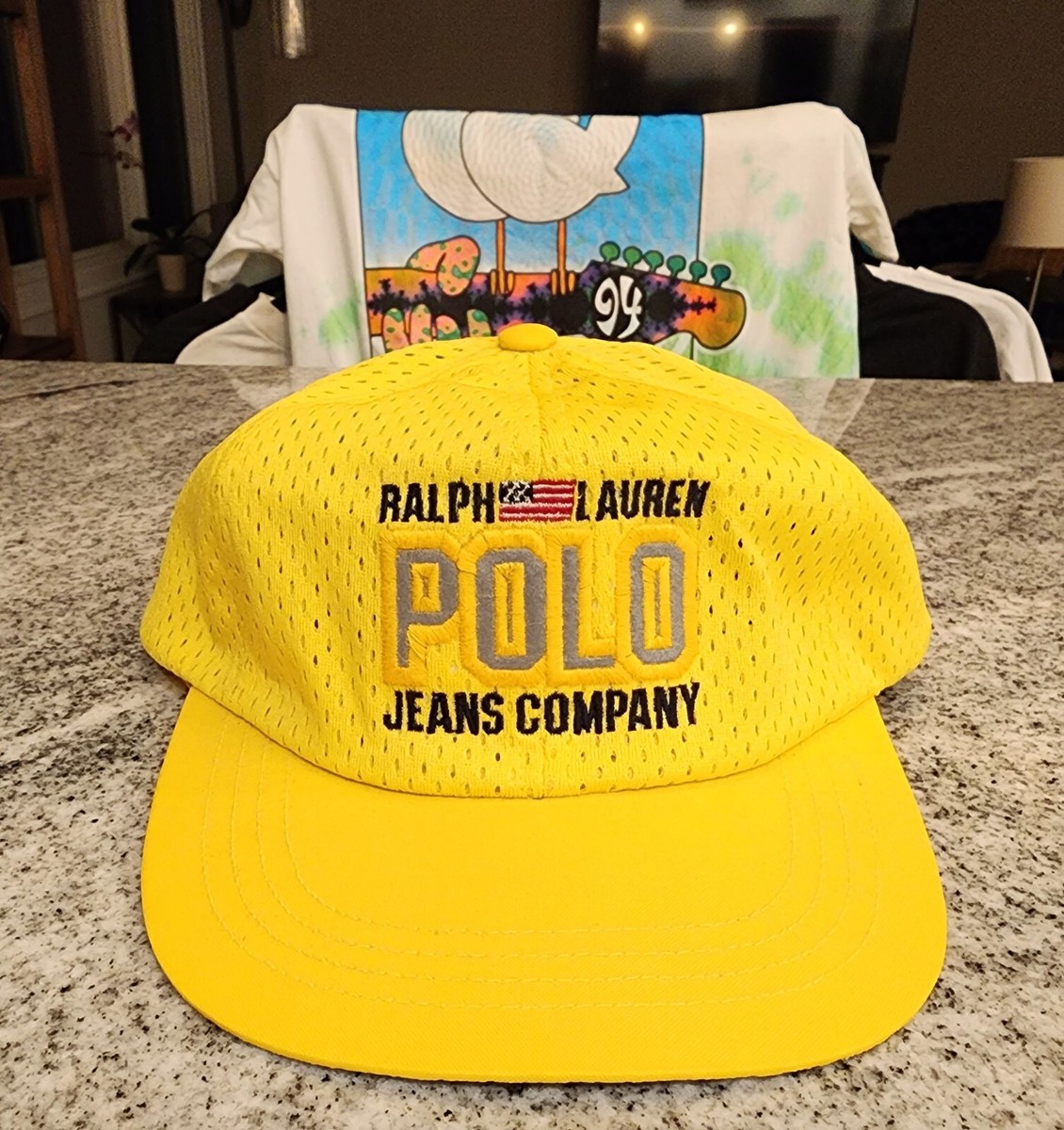Vintage 90s Ralph Lauren Polo Jeans Company Yellow Mesh Hat | eBay
