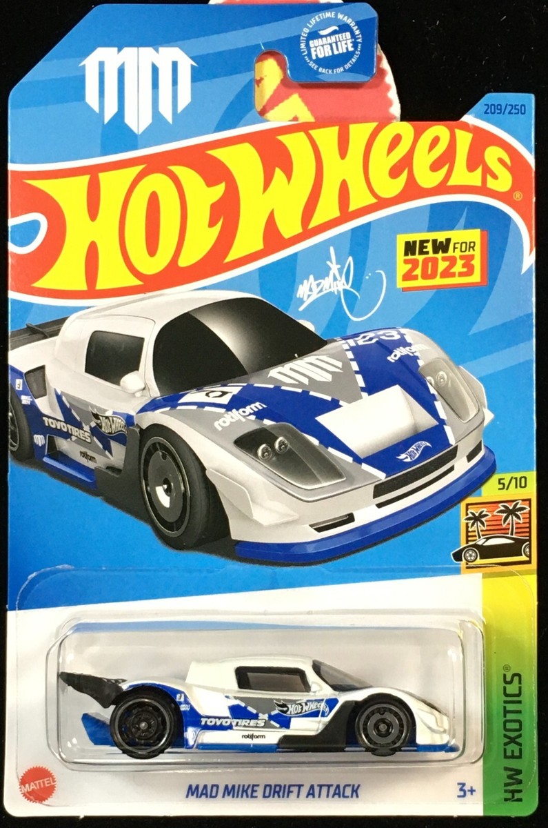 2024 Hot Wheels HW EXOTICS Mad Mike Drift Attack Gray & 2023 1st
