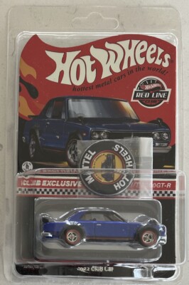 Hot Wheels 2022 Exclusive 1972 Blue Skyline H/T 2000 GT-R Red Line