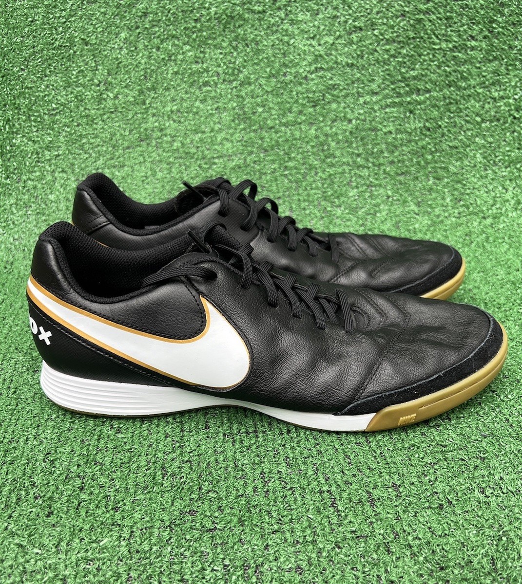 Nike Tiempo X Genio II BLACK Indoor Soccer Shoes 819215-010 Men's