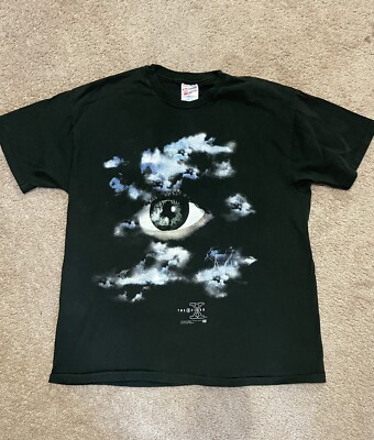 vtg 90s X FILES TV SHOW EYE CLOUD LIGHTNING SCI FI t-shirt XL