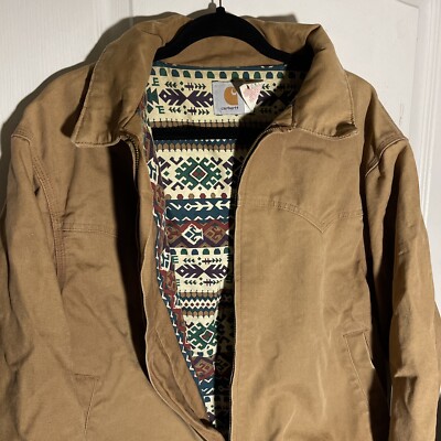 VTG Carhartt JS2006 Santa Fe Western Aztec Lined Jacket Men's