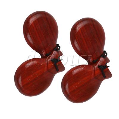 4 Pcs Traditional Flamenco Castanets for Adults Kids Wooden Hand