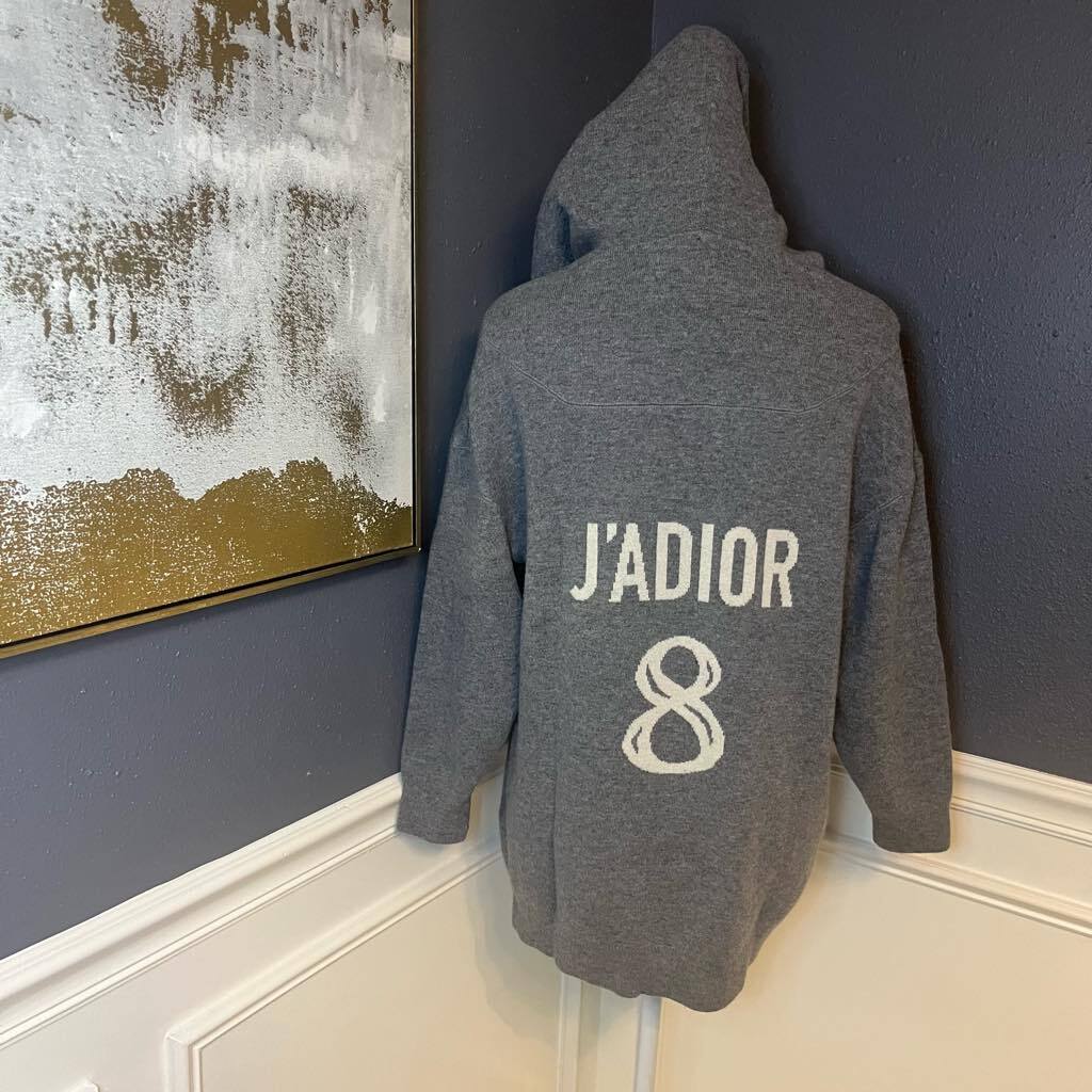 Christian Dior J'ADIOR 8' Hooded Cashmere Sweater with Rear