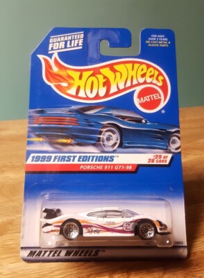 Hot Wheels Porsche 911 GT1-98 White 1:64 Scale 1999 First Editions