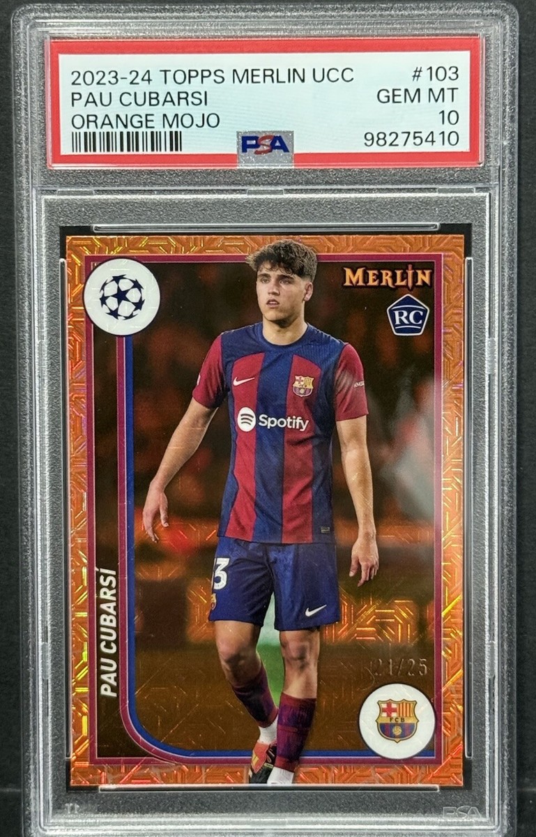 2023-24 Topps Merlin UEFA Club Competition RC Pau Cubarsi Orange
