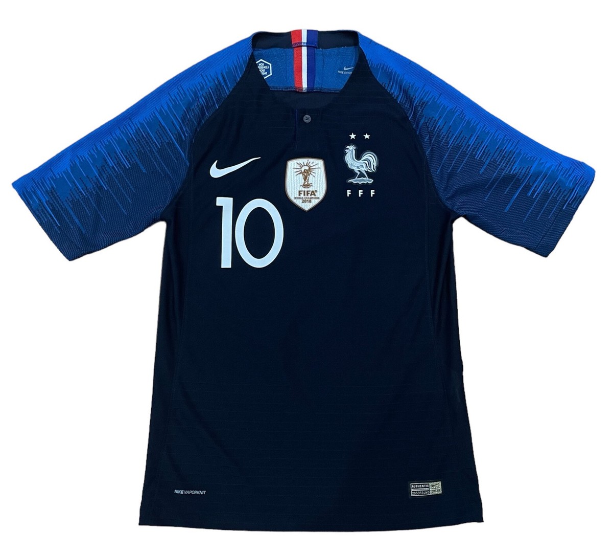 FRANCE 2018 #10 MBAPPE NIKE VAPORKNIT PLAYER ISSUE JERSEY MAILOT