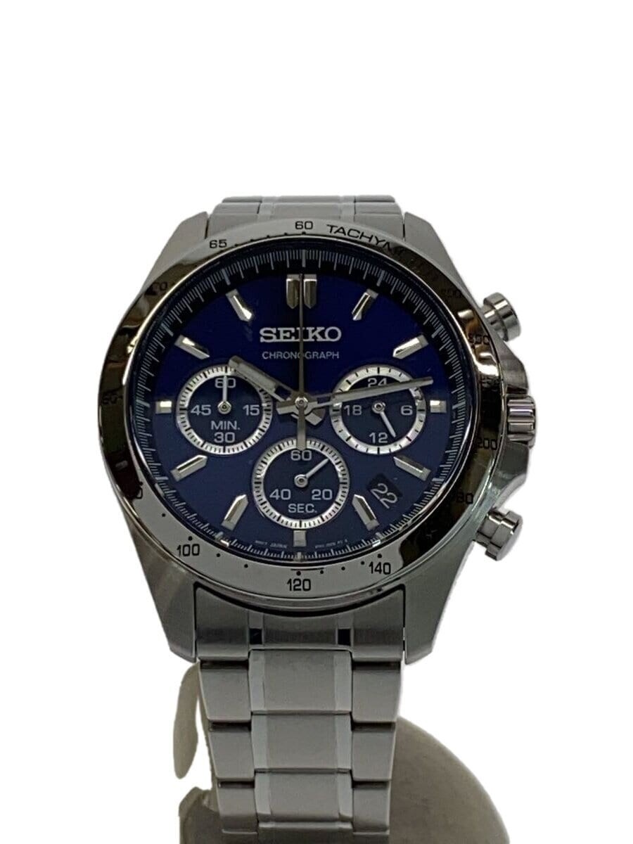 SEIKO Chronograph 8T63-00D0 Quartz Men's Watch Navy Dial Analog