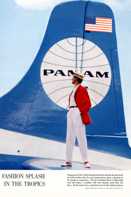 Pan Am Airlines Advertisement Original Vintage Wall Art Home