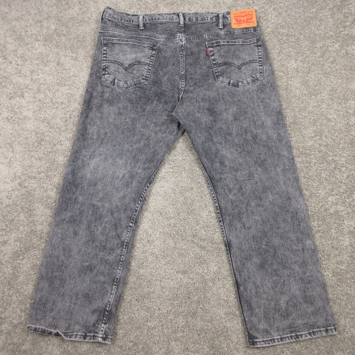 Levis Jeans Mens 40x30 Gray 569 Loose Straight Acid Wash Baggy Zip