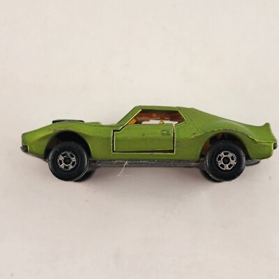 Matchbox Car Superfast No 9 AMX Javelin Green 1972 Orange Interior