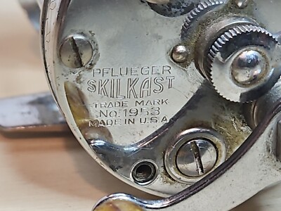 FISHING REEL Vintage Pflueger Skilkast Trademark No. 1953 Made in