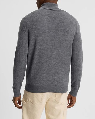 $88 Express Men's 100% Merino Wool Turtleneck Sweater Heather Gray