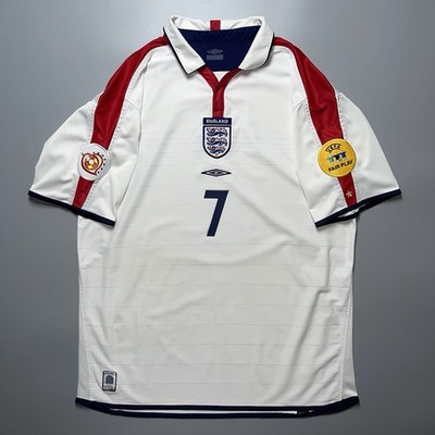 ENGLAND UMBRO 2004 EURO FOOTBALL SOCCER HOME JERSEY #7 DAVID