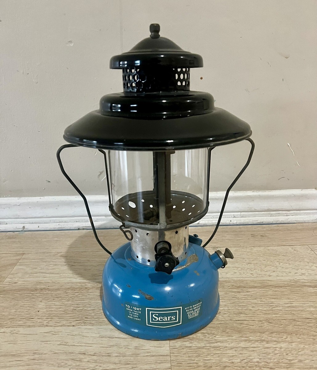 Vintage 3/68 Sears Double Mantle Lantern Model 476.72213 Big Hat