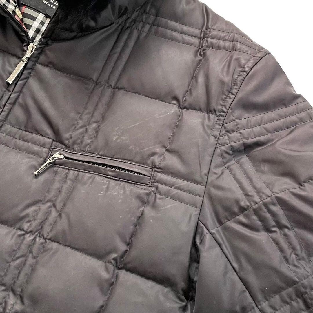 BURBERRY Black Label Quilted Down Jacket Nova Check Collar size M