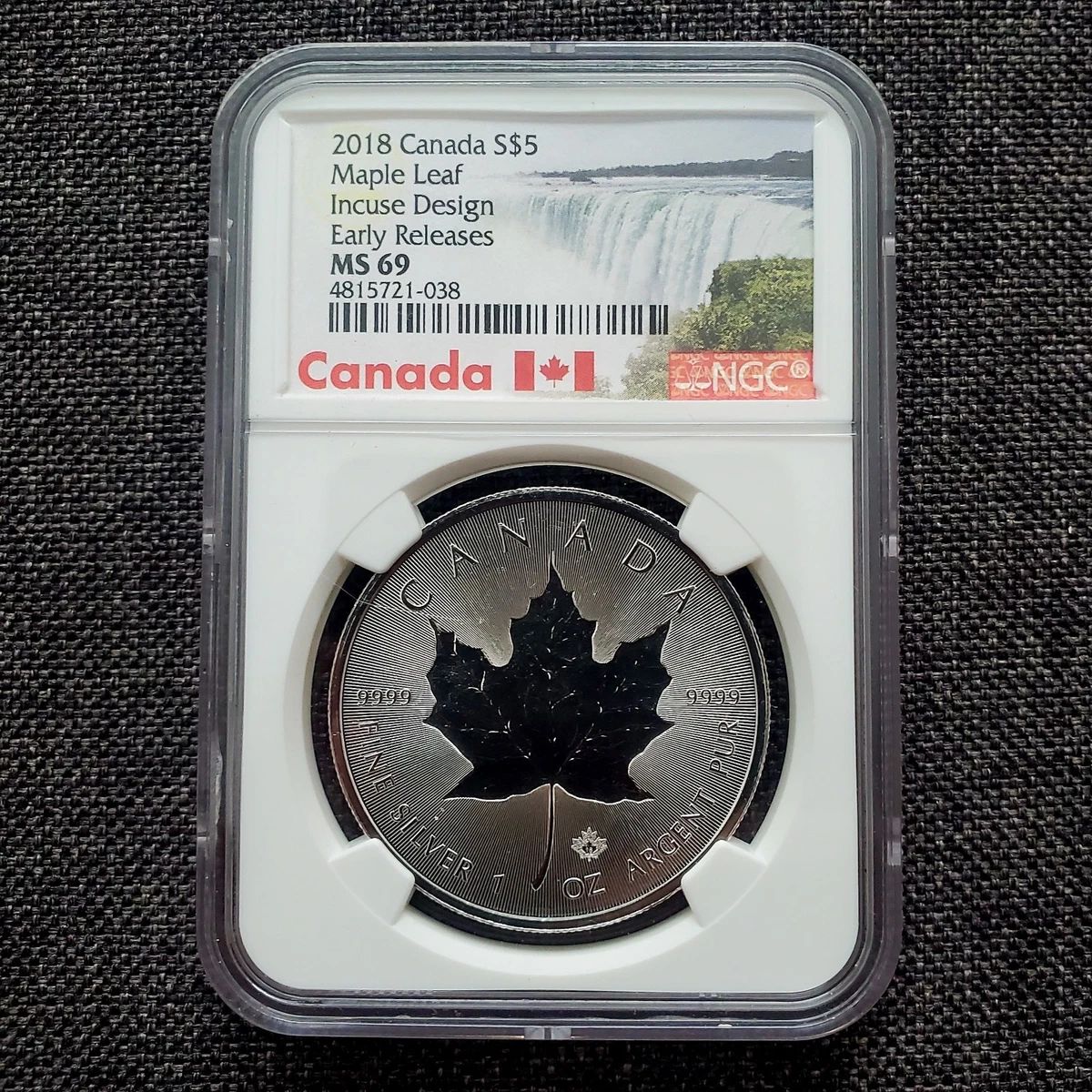 Canadian Maple Leaf Royal Canadian Mint Grade MS 69 Silver Bullion