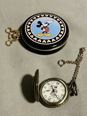 その他 Disney Mickey Mouse Pocket Watch 1996 Disney Mickey Mouse