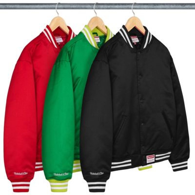 Supreme x Mitchell & Ness FW24 Week12 Satin Varsity Jacket 3Colors